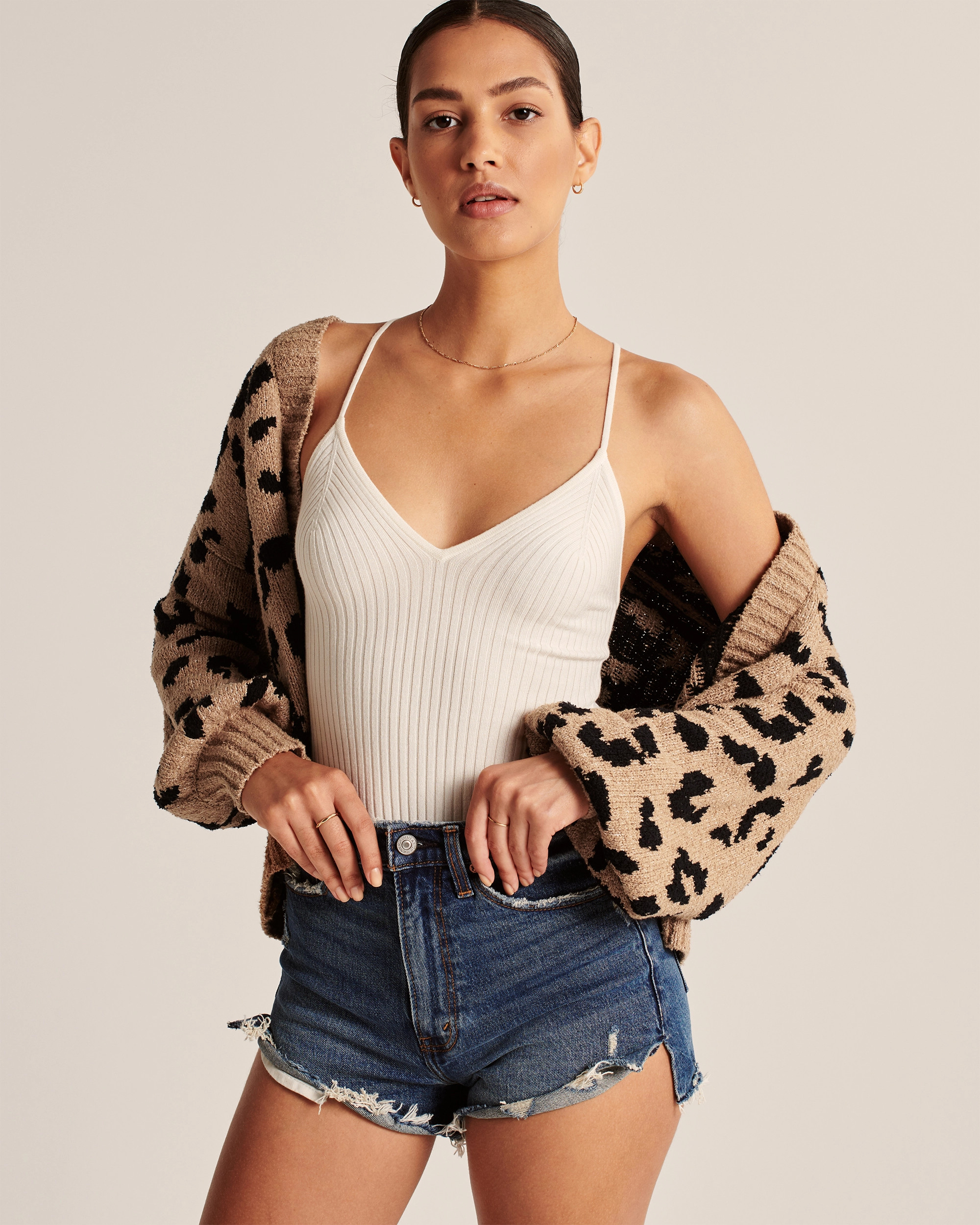 Leopard Puff Sleeve Cardigan | Abercrombie & Fitch (US)