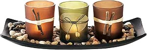 Dawhud Direct Votive Candle Holder, Vintage Decor Flameless Natural Candlescape Set, 3 LED Tea Li... | Amazon (US)