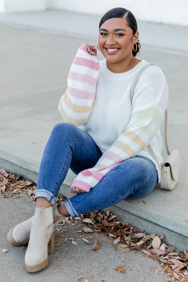 Make It Yours Multicolor Striped Sweater  DOORBUSTER | Pink Lily