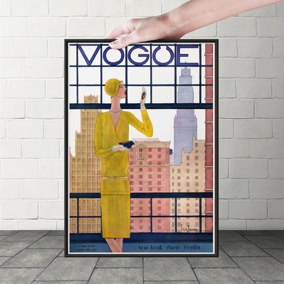 Vogue magazine cover Cover of Vogue, May 9, 1928,New York,Paris,Berlin Poster Art Deco Home Decor... | Etsy (US)