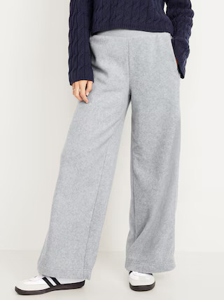 Extra High-Waisted Microfleece Wide-Leg Pants | Old Navy (US)