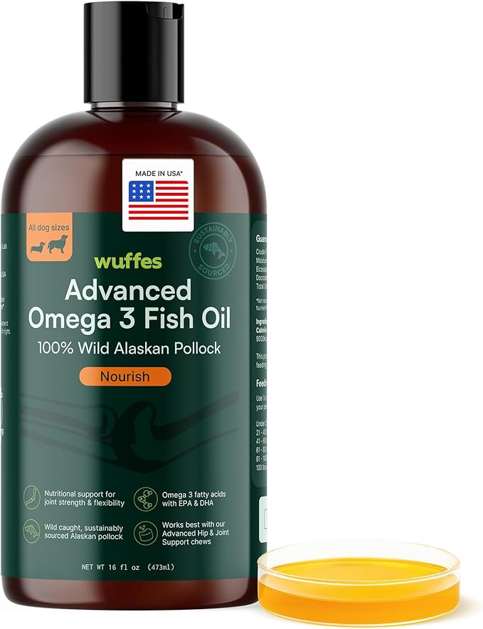 Wuffes Advanced Omega 3 Fish Oil for Dogs, Natural EPA & DHA Fatty Acids, Supports Healthy Skin a... | Amazon (US)