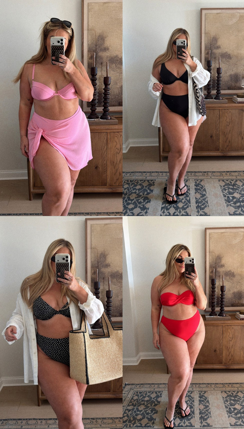 #VSpsrtner My recent @victoriassecret haul making me feel relieved I found some swim I feel confident in postpartum 🙏🏼 Can’t recommend these enough!! 

I did an XXL in the bottoms & my true size bra in the tops. 
 

 #LTKSwim