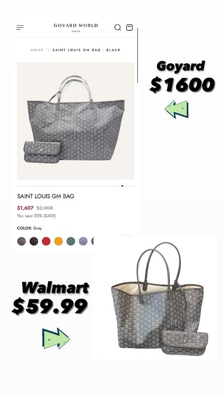 Goyard vs the Walmart version!!! Splurge vs save and y’all this look-a-like is so good! 

#LTKStyleTip #LTKFindsUnder50 #LTKItBag