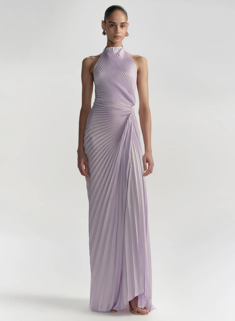 Romy Pleated Satin Gown | A.L.C