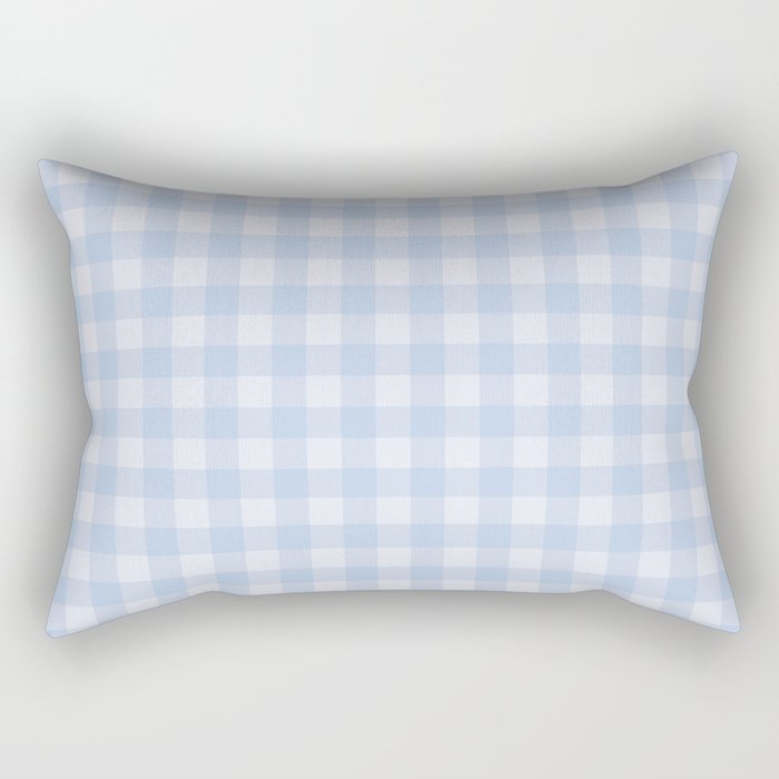 Gingham Pattern - Blue Rectangular Pillow | Society6