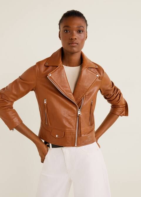 Leather biker jacket | MANGO (US)