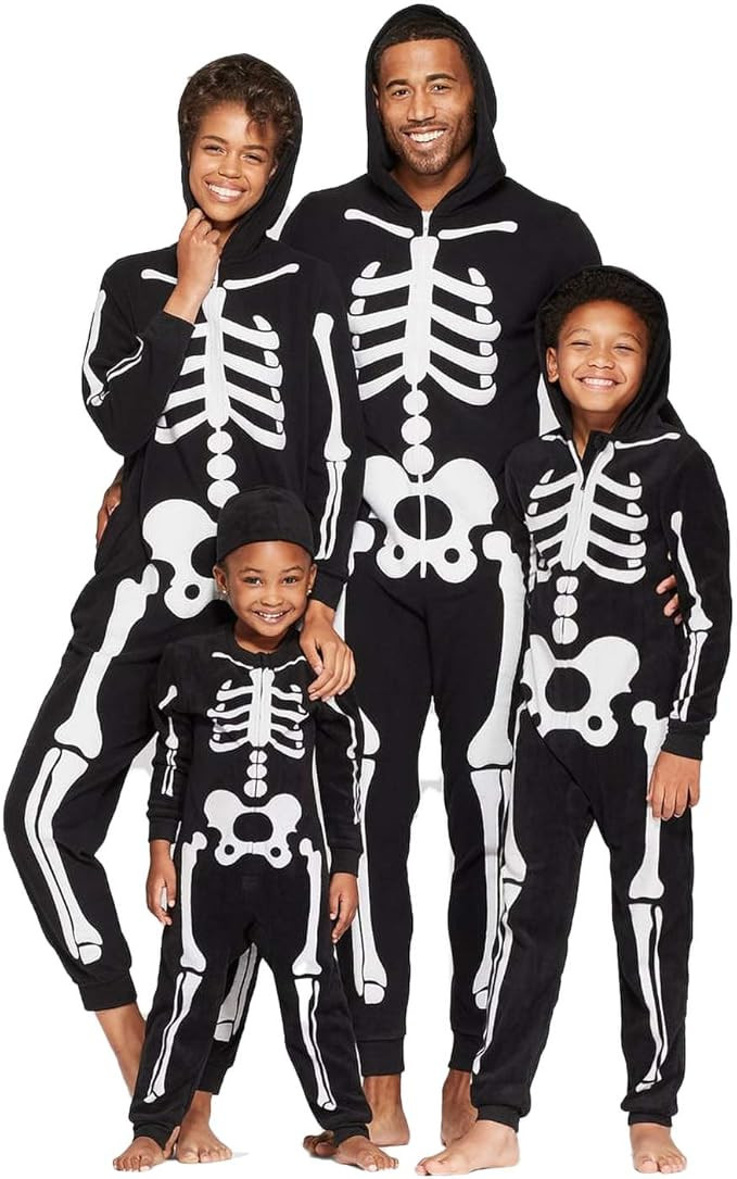 Amazon.com: Family Halloween Costumes Glow in Dark Skeleton Jumpsuit Hoodies Onesies Holiday Outf... | Amazon (US)