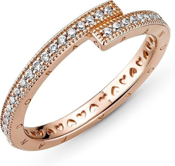 PANDORA Sparkling Overlapping Ring, Pandora Rose, Size: EUR-58, US-8.5 - 189491C01-58 | Amazon (US)