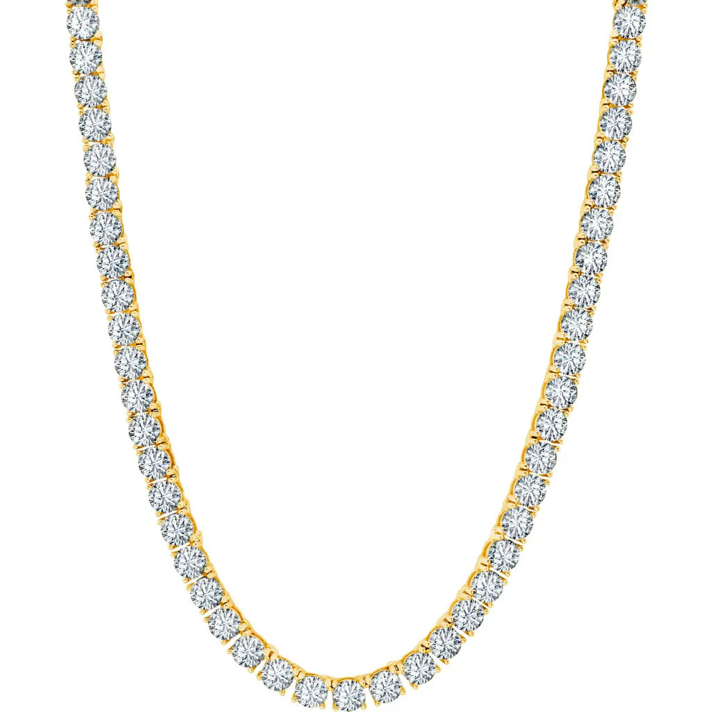 Crislu Cubic Zirconia Tennis Necklace in 18Kt Yellow Gold at Nordstrom | Nordstrom