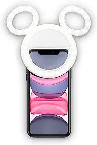 Disney Mickey Mouse Clip On Selfie Ring Light for Phone- Rechargeable LED Ring Light for iPhone a... | Amazon (US)