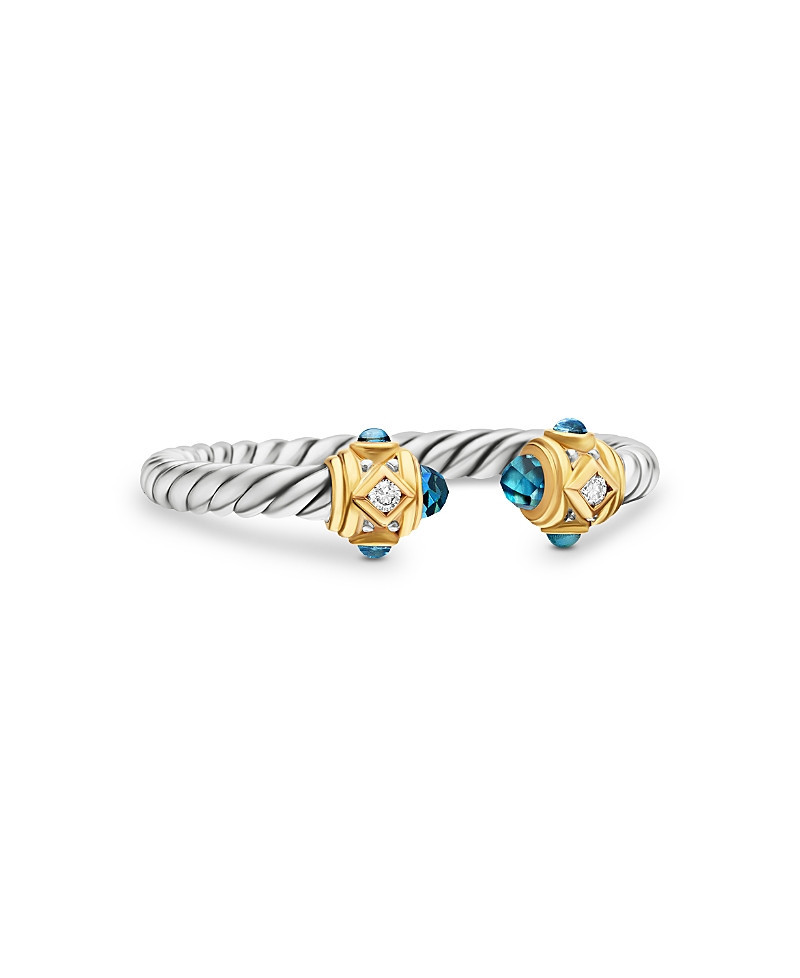 David Yurman Renaissance Ring in Sterling Silver with Hampton Blue Topaz, 14K Yellow Gold & Diamonds | Bloomingdale's (US)