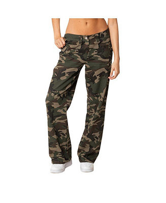 Edikted Women's Camouflage Low Waist Pants - Macy's | Macy's