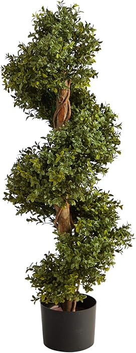 Nearly Natural 33in Artificial Boxwood Spiral Topiary Tree for Indoor Outdoor Entryway Decor | Amazon (US)