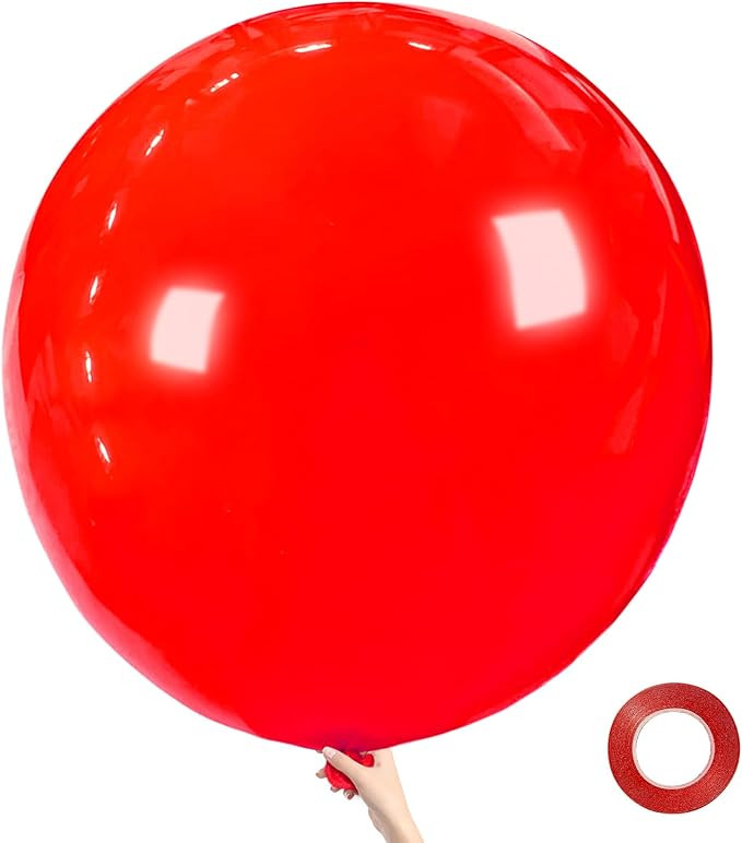 Red Big 36 Inch Balloons, 9Pcs Red Giant Big Latex Balloons, Large Balloons for Birthday Wedding ... | Amazon (US)