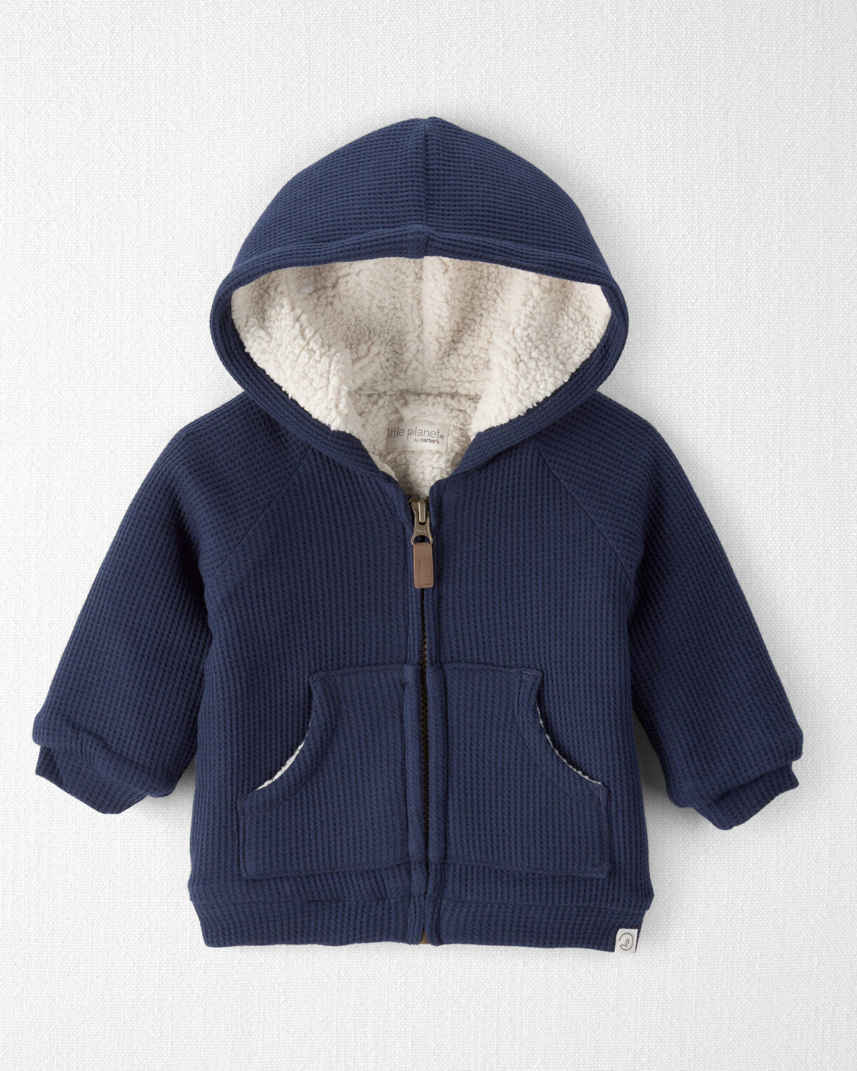 Baby Recycled Sherpa Waffle Knit Hooded Jacket | Carter's Inc