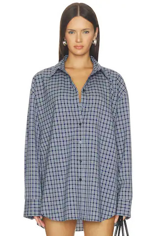 The Pax Check Shirt in Navy & White | Revolve Clothing (Global)