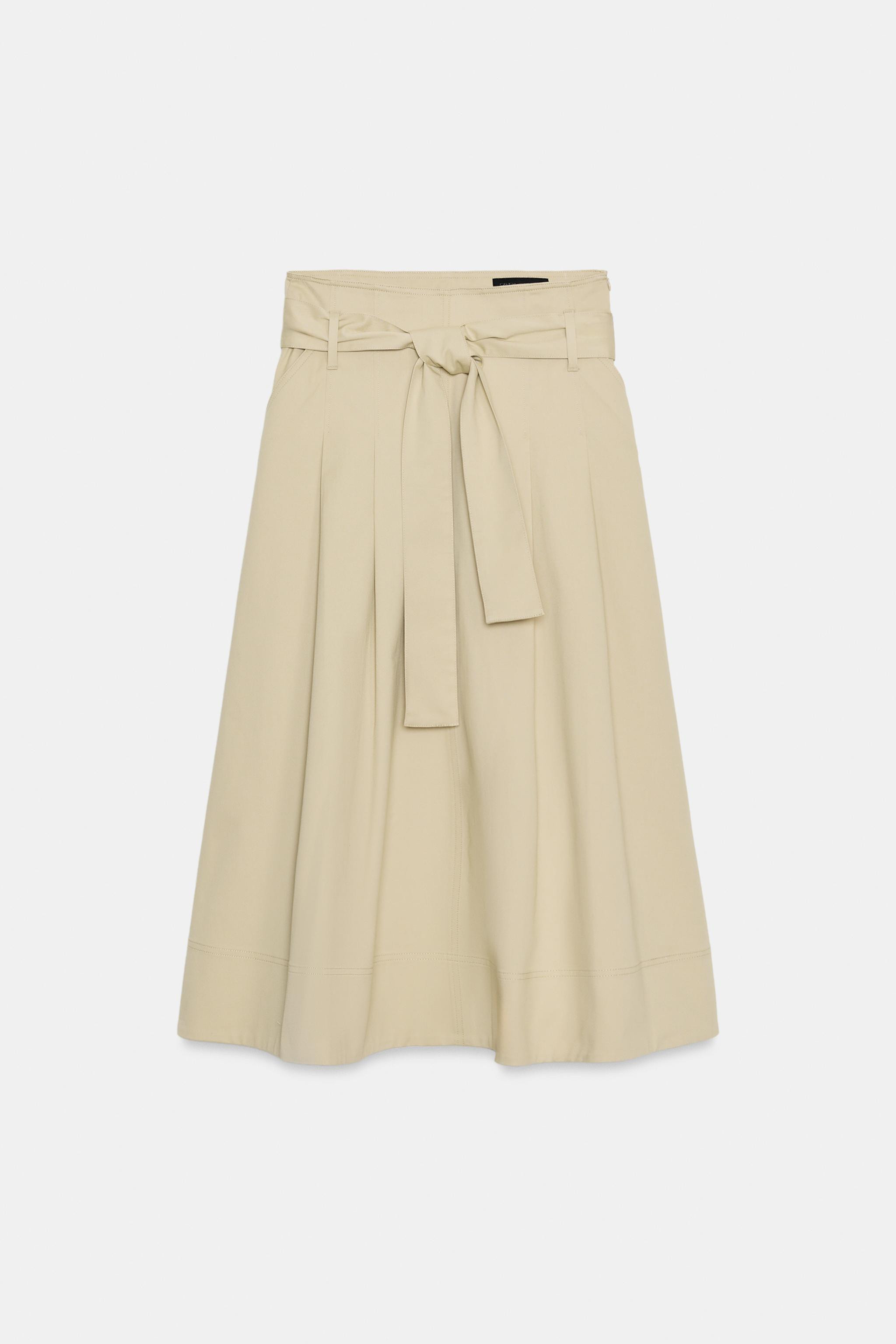 ZW COLLECTION BELTED MIDI SKIRT | Zara US