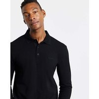 BOSS Long Sleeve Plisy Polo - Black | Jacamo