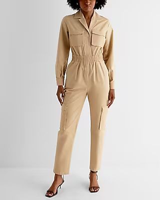 Utility Straight Leg Chino Jumpsuit | Express (Pmt Risk)