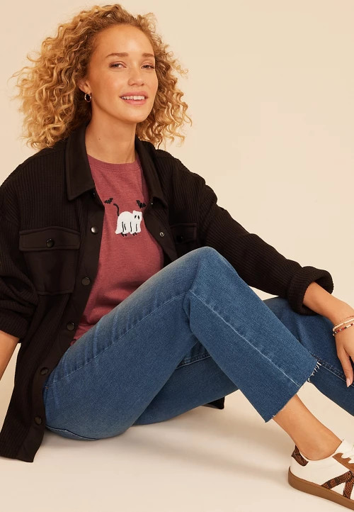 Halloween Ghost Cat Classic Fit Graphic Tee | maurices | Maurices