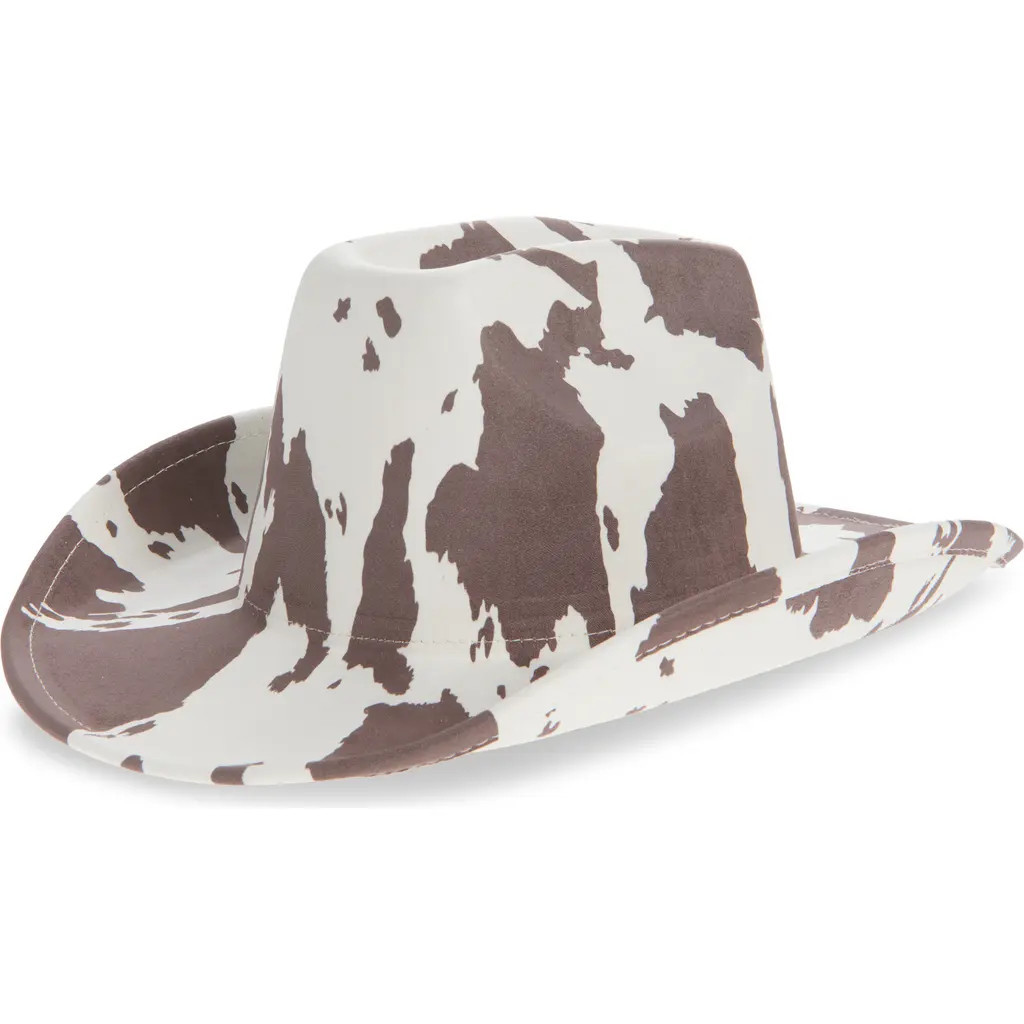 Tasha Cow Print Western Cowboy Hat in Brown at Nordstrom | Nordstrom