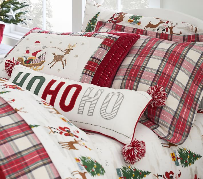 Ho Ho Ho Lumbar Pillow | Pottery Barn Kids | Pottery Barn Kids