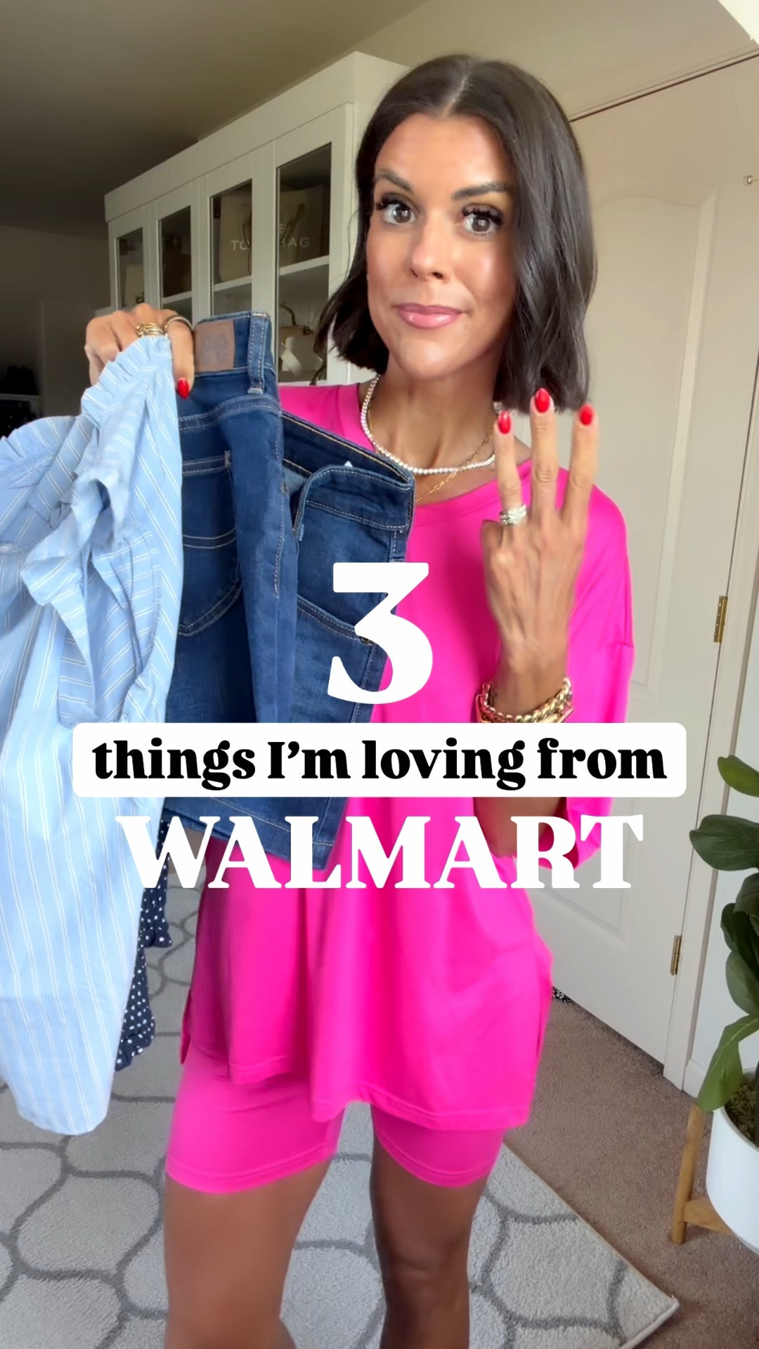 Three things I’m loving from Walmart! wearing size small in set, size xs in blouse, white jeans tts - size 0. Size xs in striped top, sized up one in shorts. I’m 5’5 for reference l. 

#LTKgrwm #LTKmomlife #LTKootd