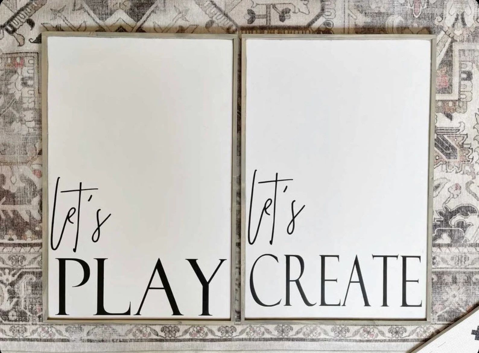 Home decor / wall hanging / signs / large wall art / let’s play let’s create collection Frame... | Etsy (US)