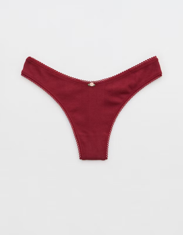 Superchill Pointelle Thong Underwear | Aerie