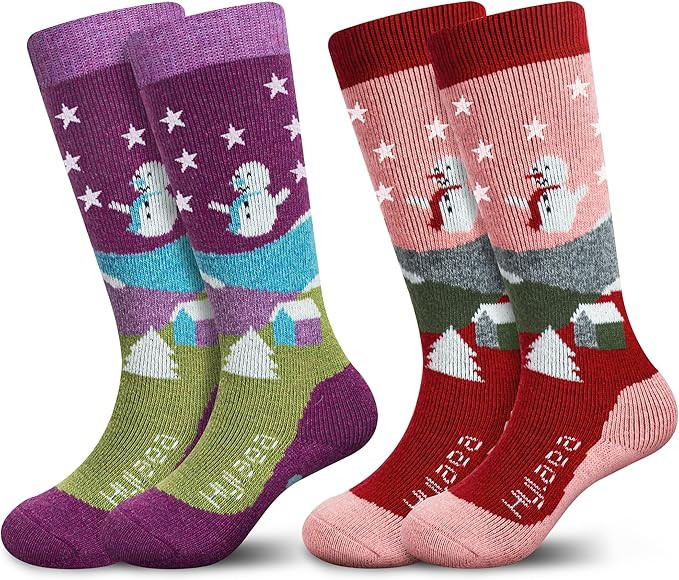 Hylaea Merino Wool Ski Socks Kids, Knee-high Warm Thermal Snowboard Skating Socks for Boys Girls ... | Amazon (US)