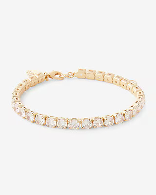 Shiny Gold Rhinestone Tennis Bracelet | Express