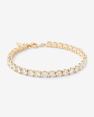 Shiny Gold Rhinestone Tennis Bracelet | Express