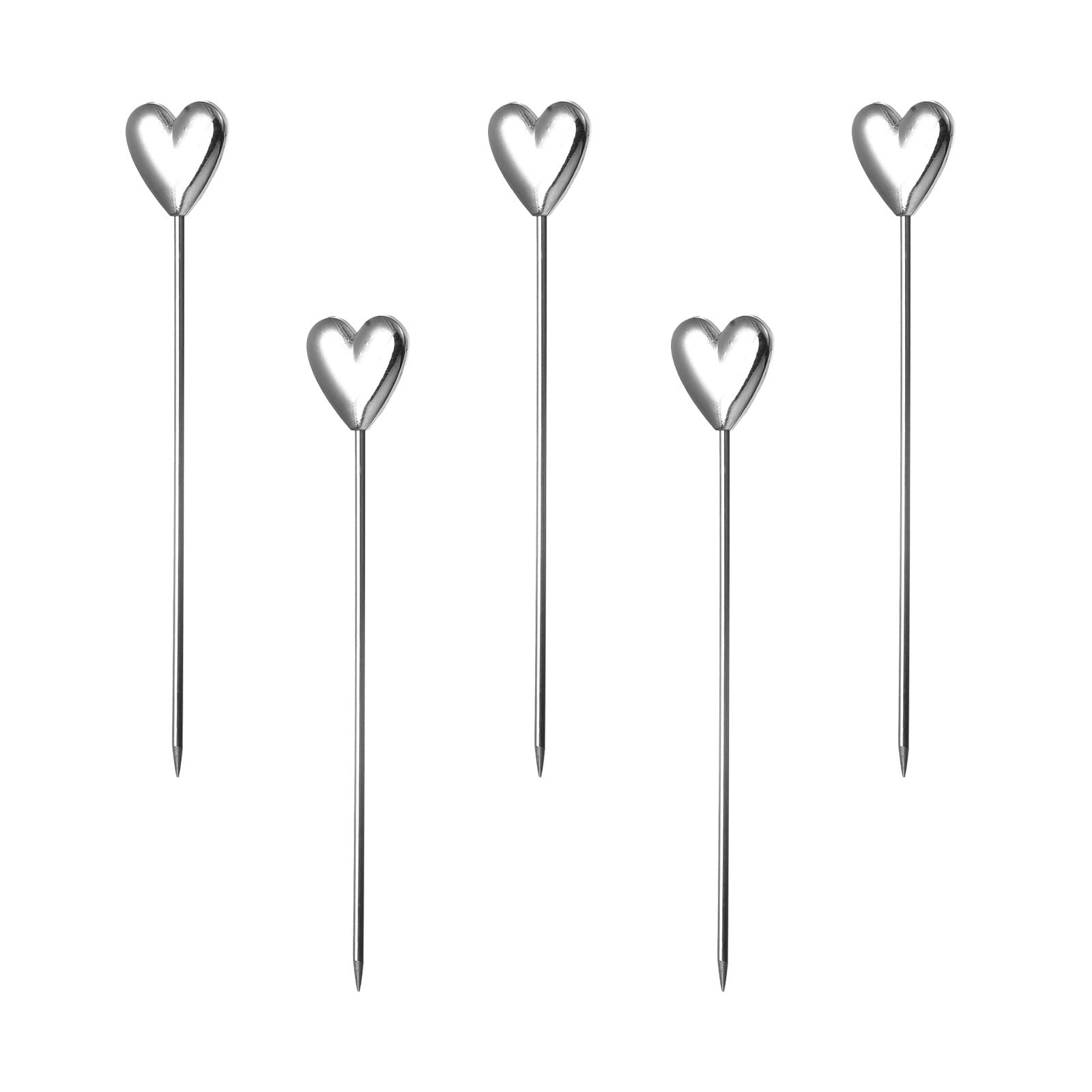 uxcell Stainless Steel Cocktail Picks, 5Pcs 4.41" Metal Cocktail Toothpicks Martini Picks Reusabl... | Amazon (US)