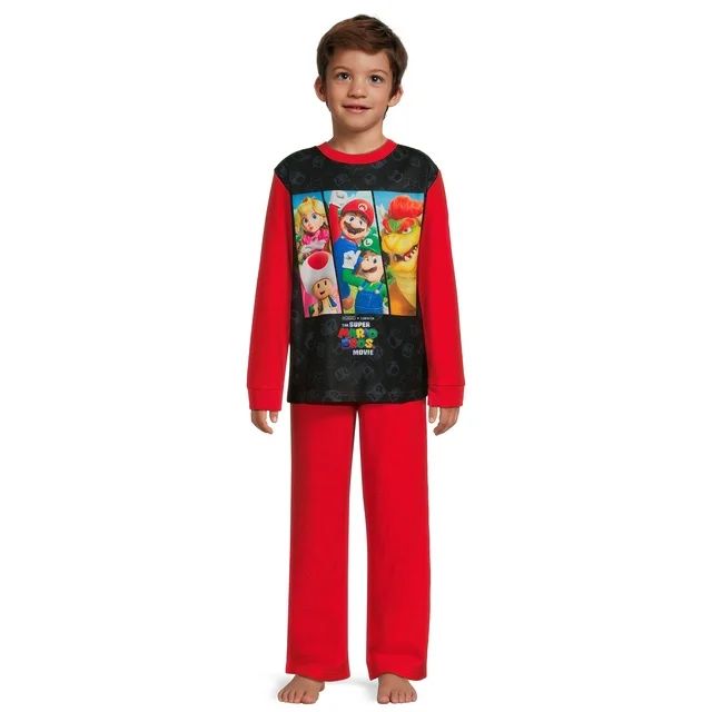 Mario Boys Long Sleeve Top and Pants, 2-Piece Sleep Set, Sizes 4-12 | Walmart (US)
