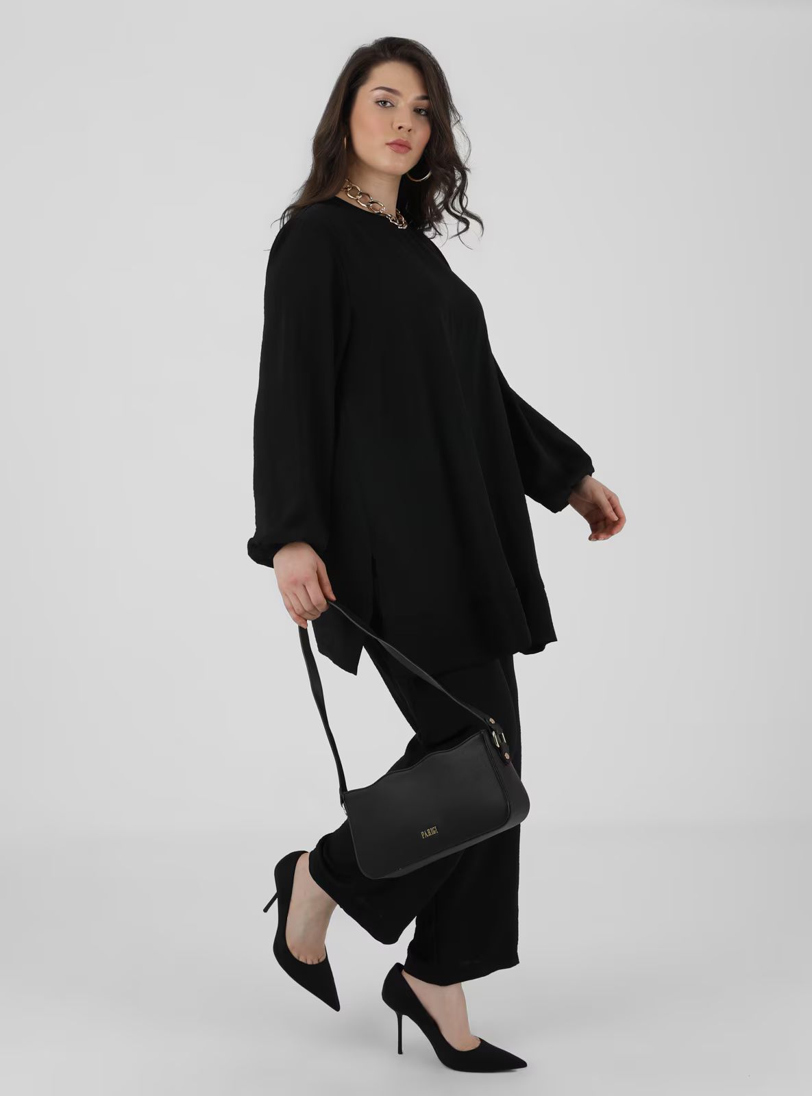 Plus Size Tunic&Pants Co-Ord Black | Modanisa (US)