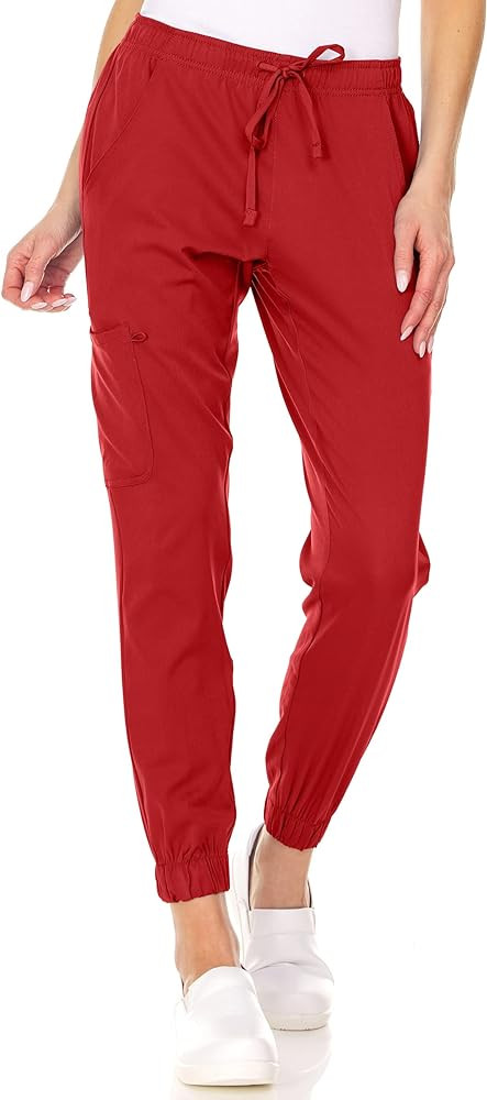 MediChic Mini Marilyn Scrub Joggers 4-Way Stretch Elastic Waistband Four Pocket Jogger Pants | Amazon (US)