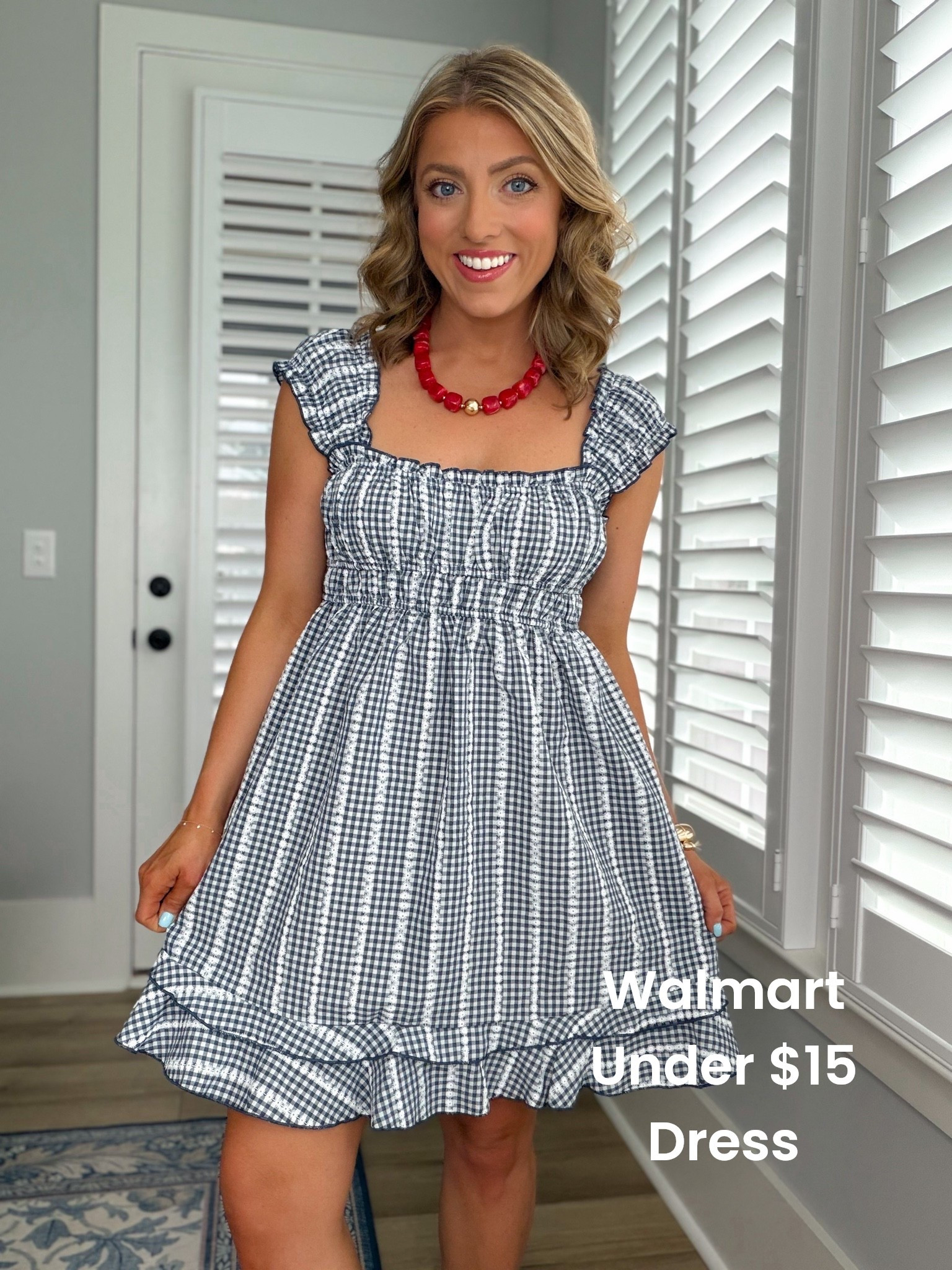 If you’re looking for the cutest summer dress, this Walmart gingham dress is it! 😍 The ruffle sleeves, flattering smocked waist, and timeless gingham print make it such an easy piece to dress up or down.

Perfect for summer gatherings, vacations, brunch dates, and everything in between. It has that designer-inspired look while still being budget-friendly, which makes it an even better find. 🙌

#WalmartFashion #GinghamDress #SummerDress #WalmartStyle #AffordableFashion #ClassicStyle #SummerOutfit #FashionFinds #MomStyle #VacationStyle #WalmartFinds #OOTD #BudgetFriendlyFashion #SummerWardrobe

#LTKootd #LTKPetite