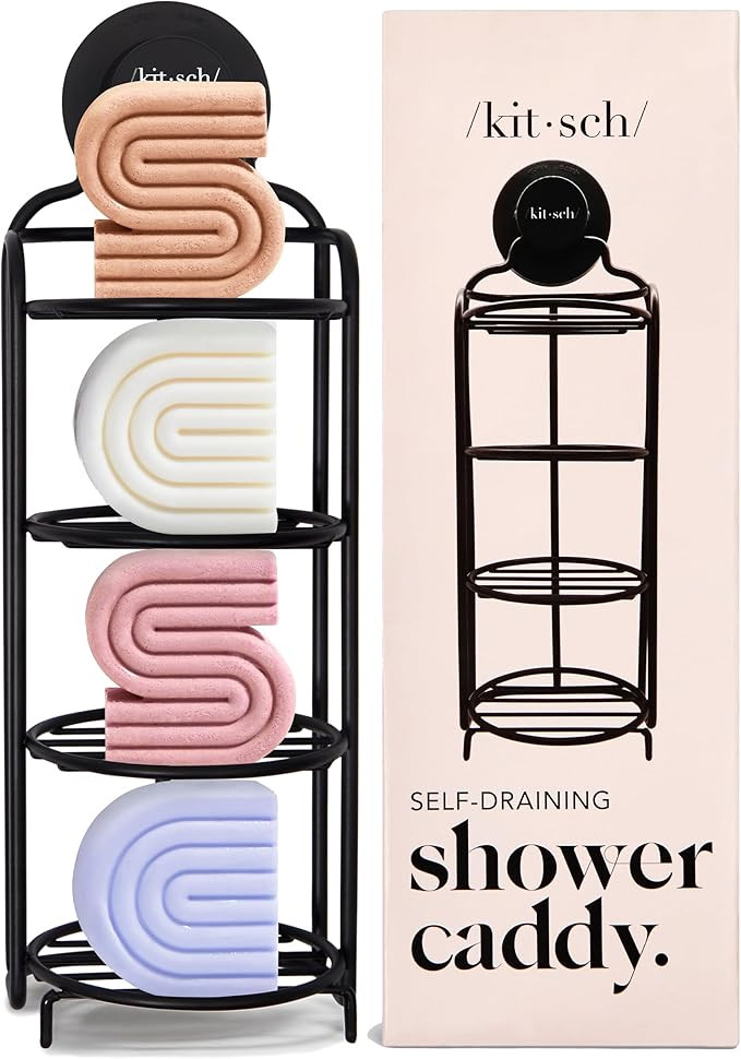 Kitsch Shower Caddy Hanging with Suction Cup – Self-Draining Shampoo Bar Holder & Shower Shelve... | Amazon (US)