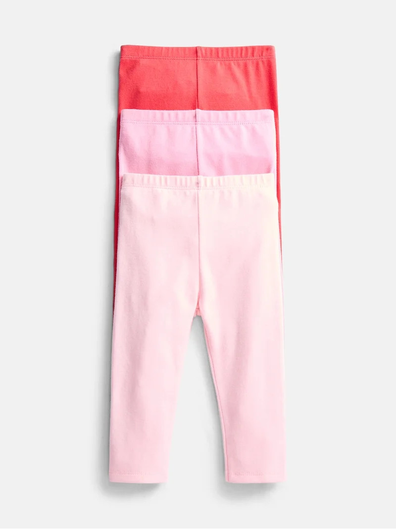 Wonder Nation Baby Girls Solid Leggings, 3-Pack, Sizes 0-24 Months | Walmart (US)