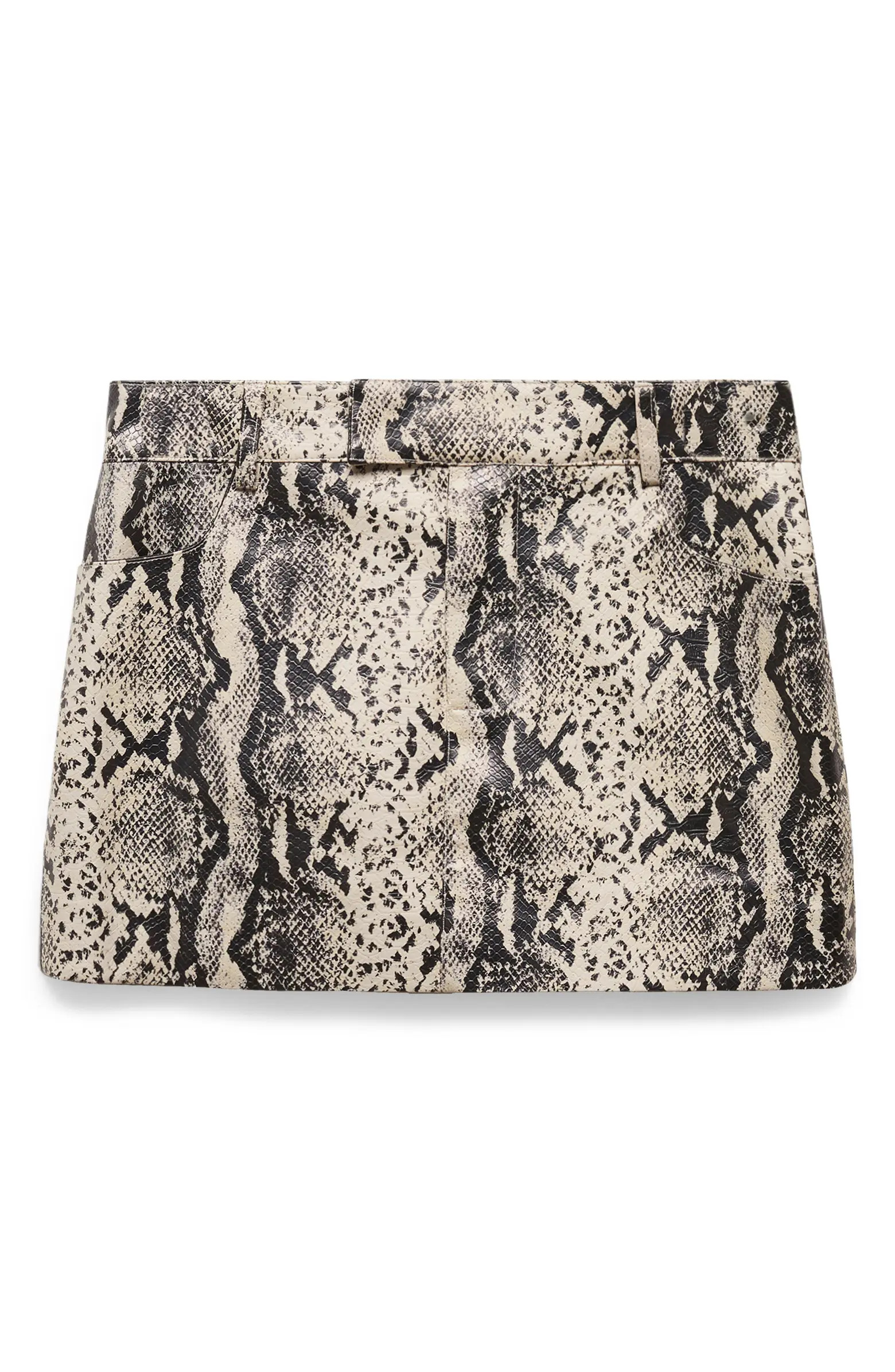 Kourtney Faux Snakeskin Miniskirt | Nordstrom