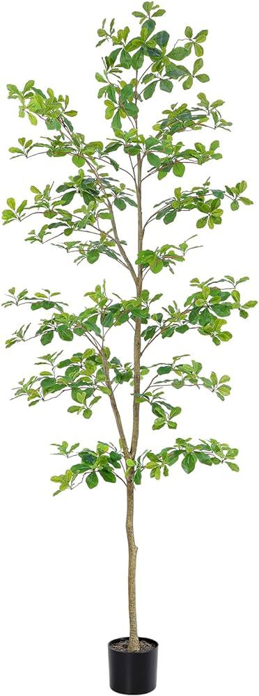 Faux Black Olive Tree 7ft, Tall Faux Trees Indoor with Natural Trunk and Realistic Leaves. 7 Feet... | Amazon (US)