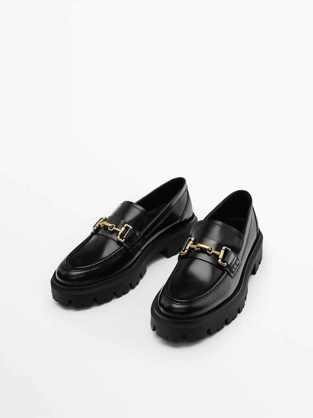 Leather loafers with super track soles | Massimo Dutti (US)