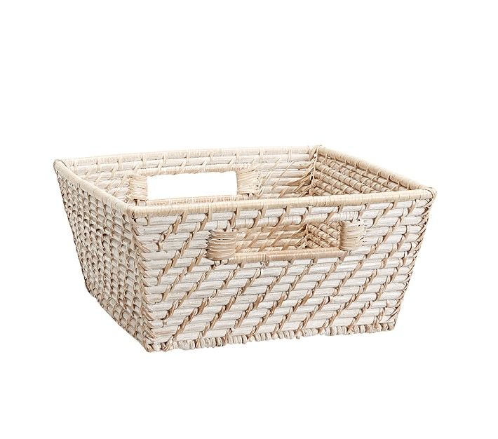 Quinn White Washed Utility Baskets | Pottery Barn Kids