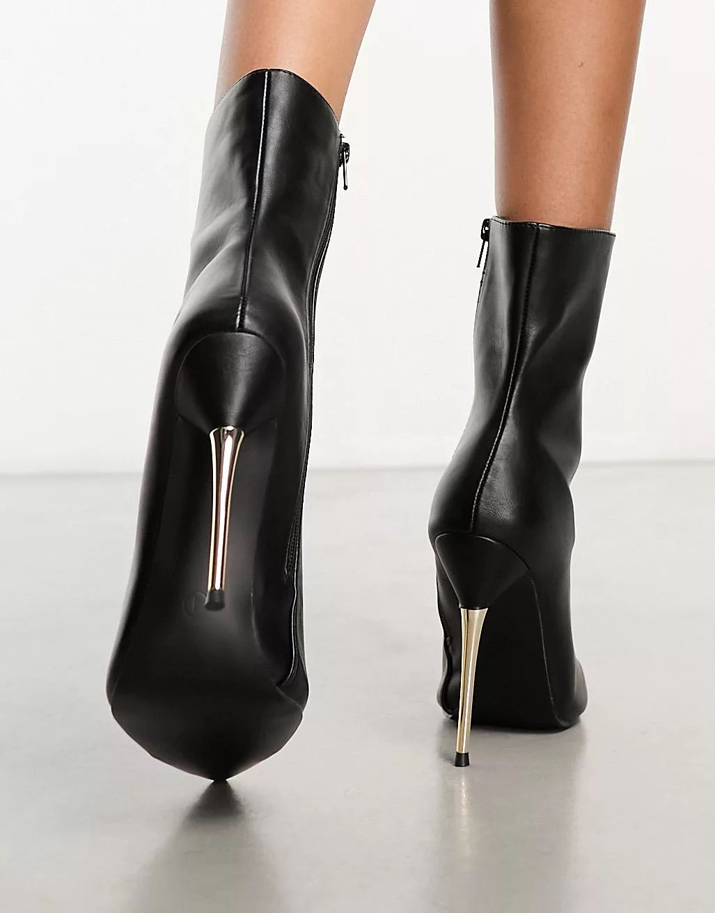 Public Desire Good Thing high ankle boots with metal toe cap in black | ASOS (Global)