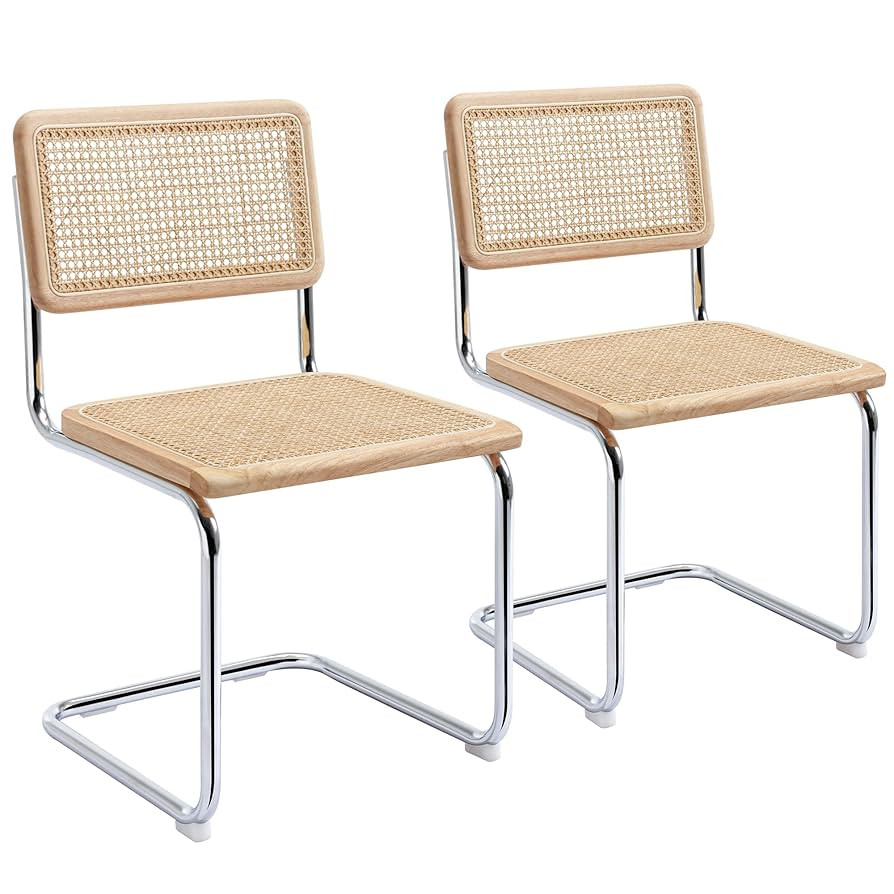 Flouki Rattan Dining Chairs Set of 2, Boho Accent Chairs for Kitchen Room with Natural Cane Mesh,... | Amazon (US)