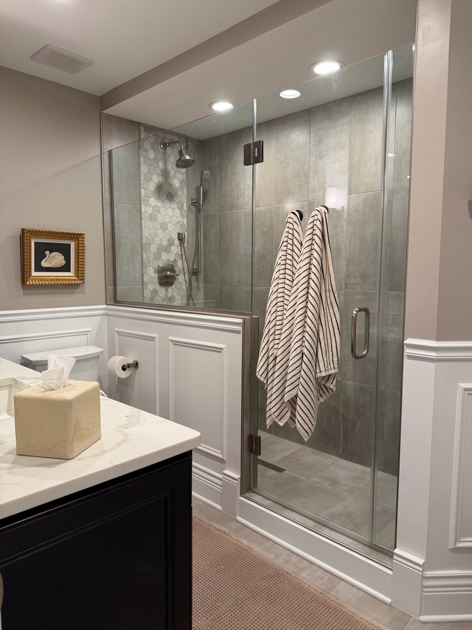 The little bathroom details that made this space feel more finished 🤍
Soft textures, warmer tones, refillable bottles, a rug that actually grounds the room, and a few elevated everyday pieces that make the biggest difference. Everything linked ✨

#LTKHome