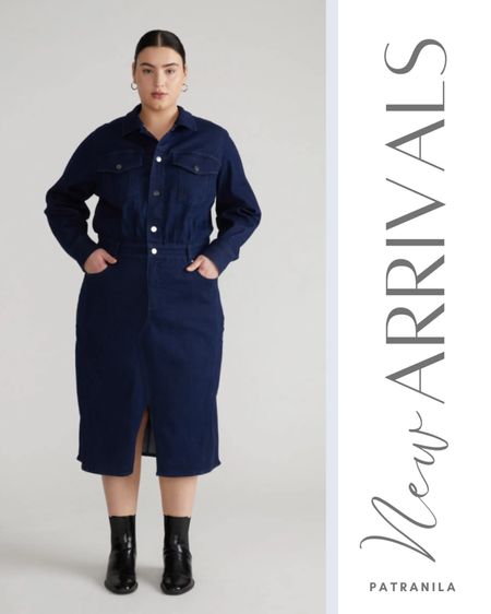 Winter outfit. Denim dress. Universal Standard. Dark blue denim. Workwear.

#LTKSeasonal #LTKover40 #LTKmidsize