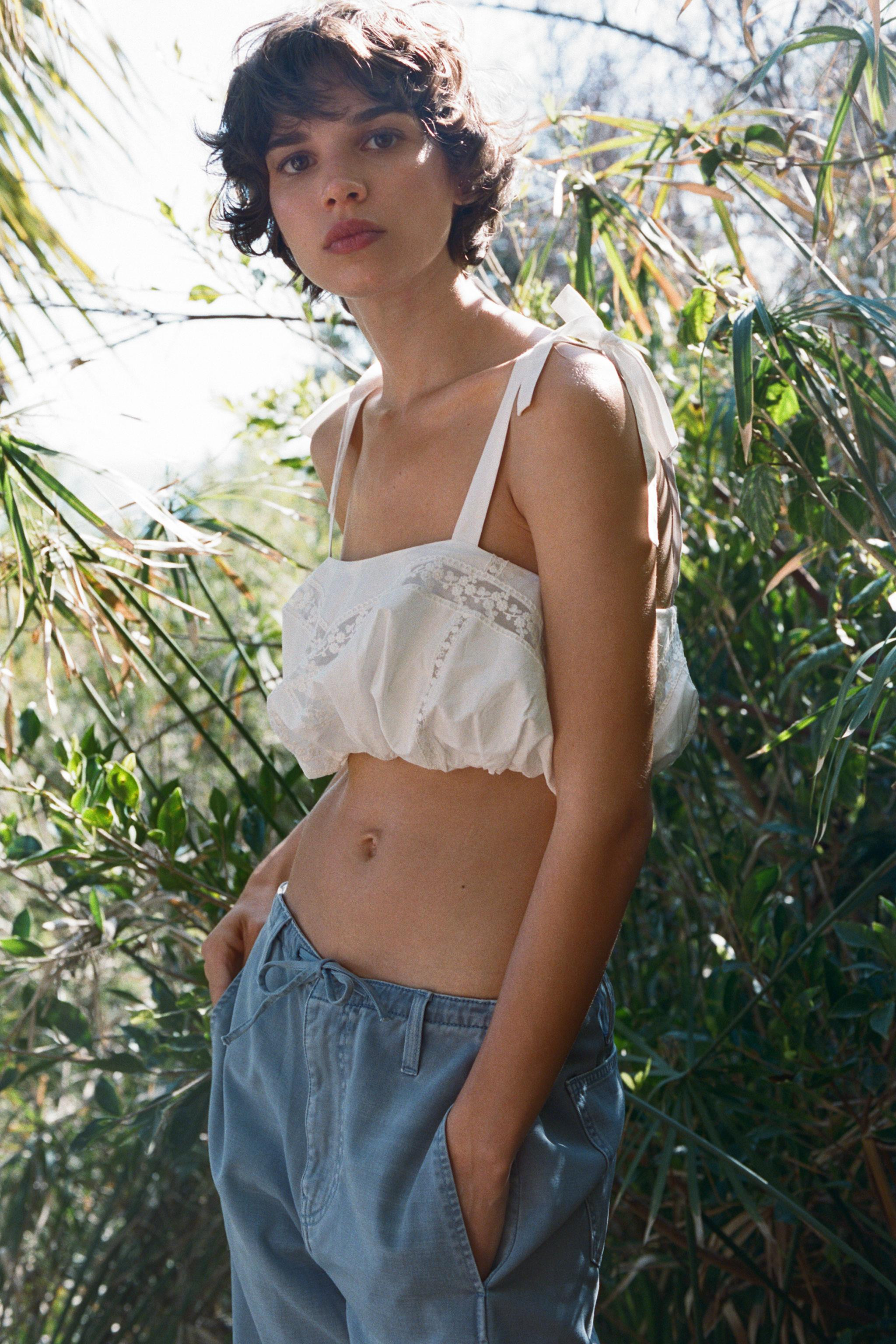 POPLIN BALLOON TOP | Zara US