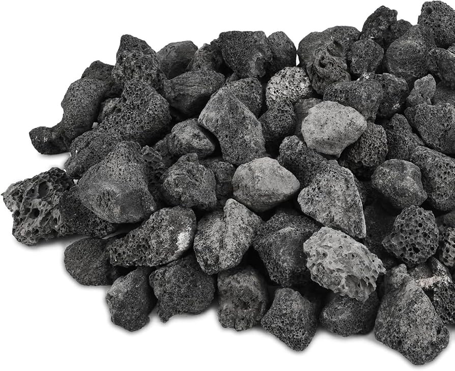 10lb 1.2-2 inch Black Lava Rocks for Indoor Fireplaces, Outdoor Gas Fire Tables, Fire Pits, Garde... | Amazon (US)